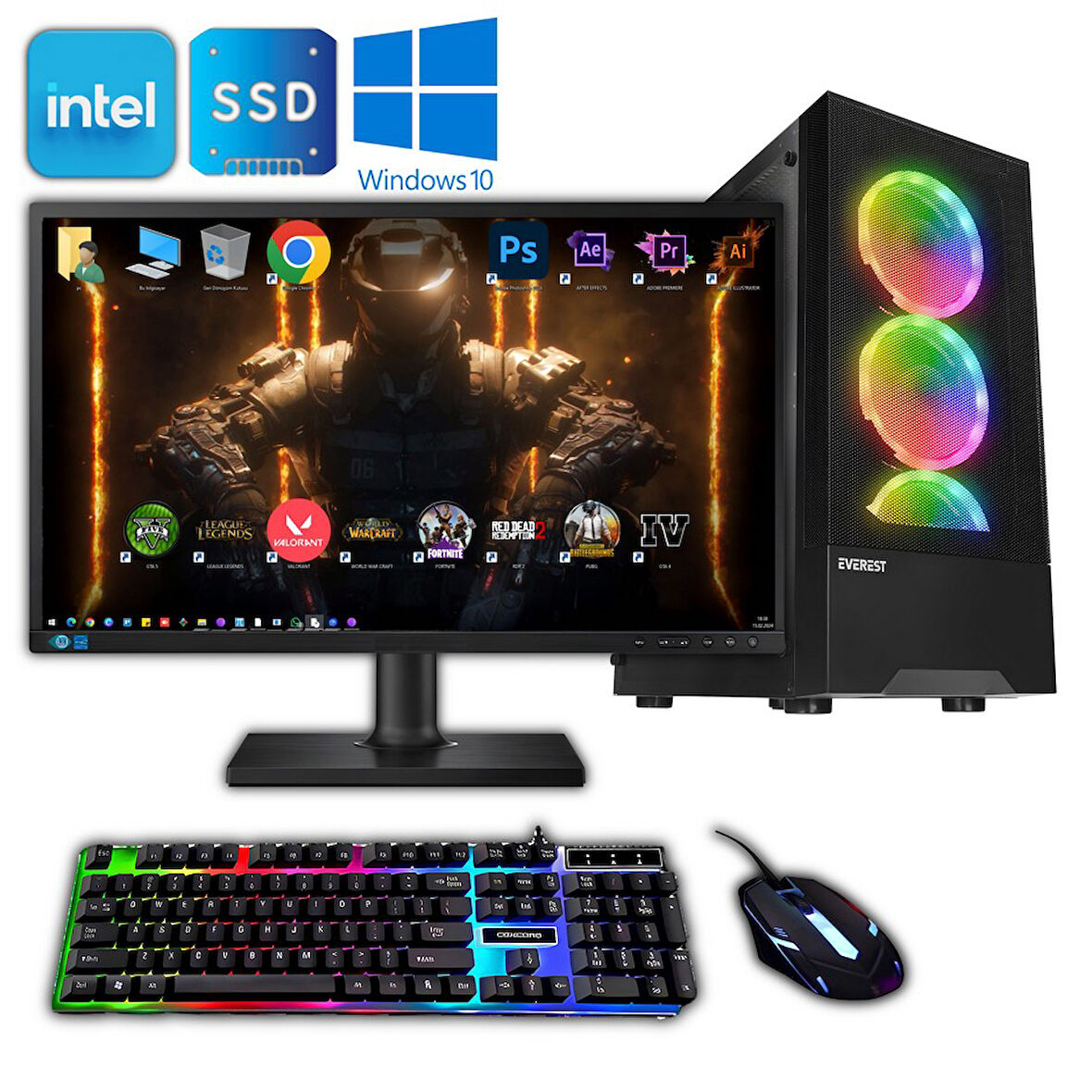 Avantron Gmx7844 İ5 12.Nesil 12600K 16Gb Ddr4 256Gb Ssd 8Gb Rx580 "23.8 Oyun Bilgisayarı
