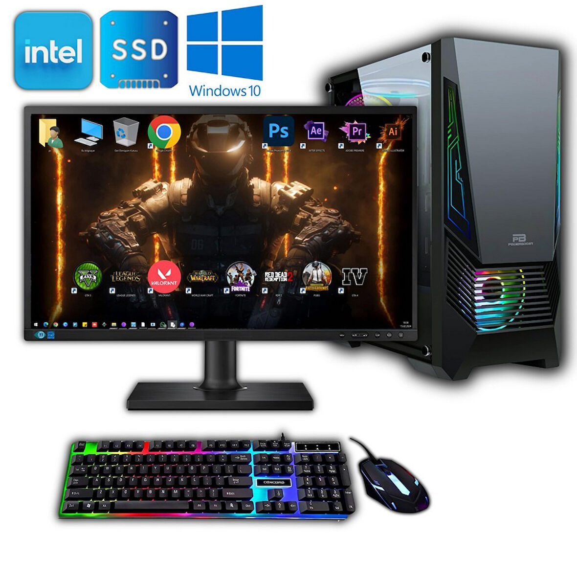 Avantron Gmx9586 Ryzen 5 5500 32Gb Ddr4 512Gb M2 Nvme 4Gb Rx550 "23.8 Oyun Bilgisayarı