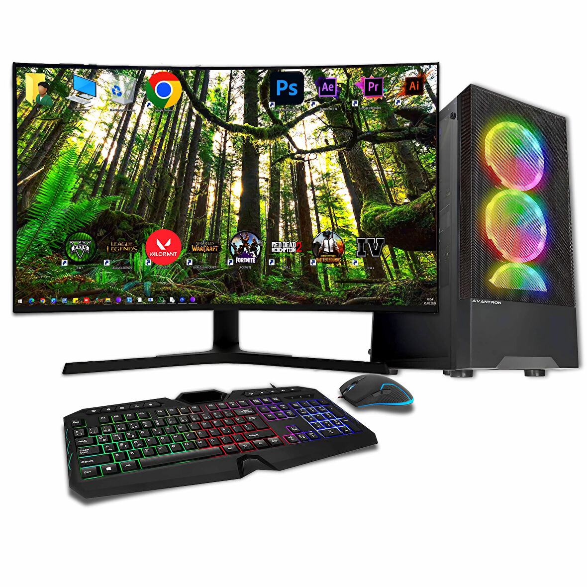 Avantron Gmx7828 Ryzen 7 5800X 16Gb Ddr4 512Gb M2 Nvme 8Gb Rtx3050 "31.5 165Hz Oyun Bilgisayarı