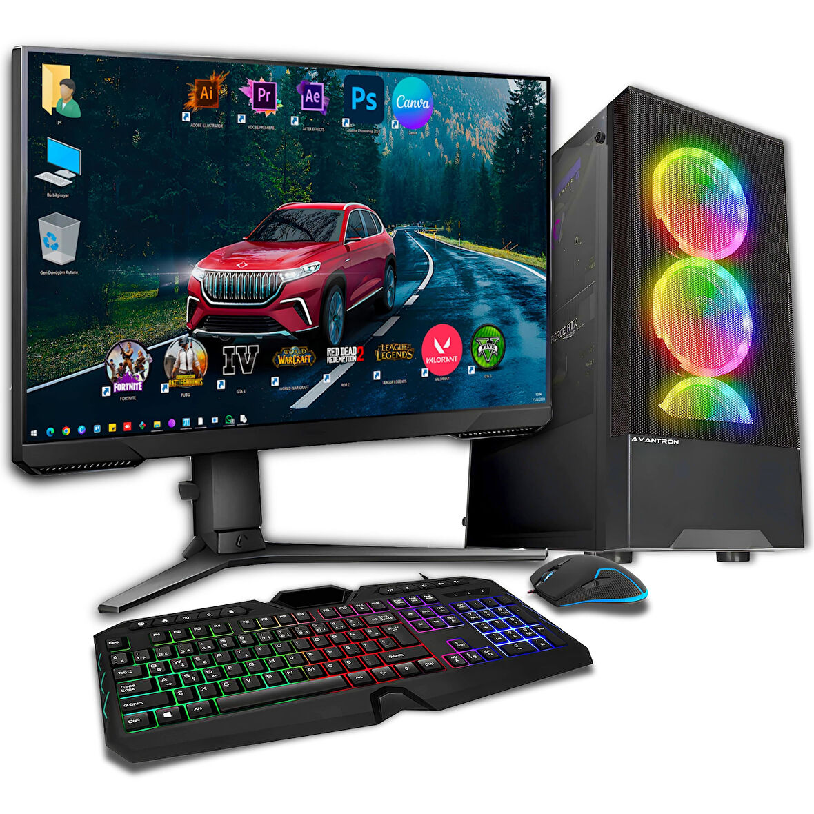 Avantron Gmx9954 İ5 12.Nesil 12400F 16Gb Ddr4 512Gb M2 Nvme 8Gb Rtx3050 "23.8 165Hz Oyun PC