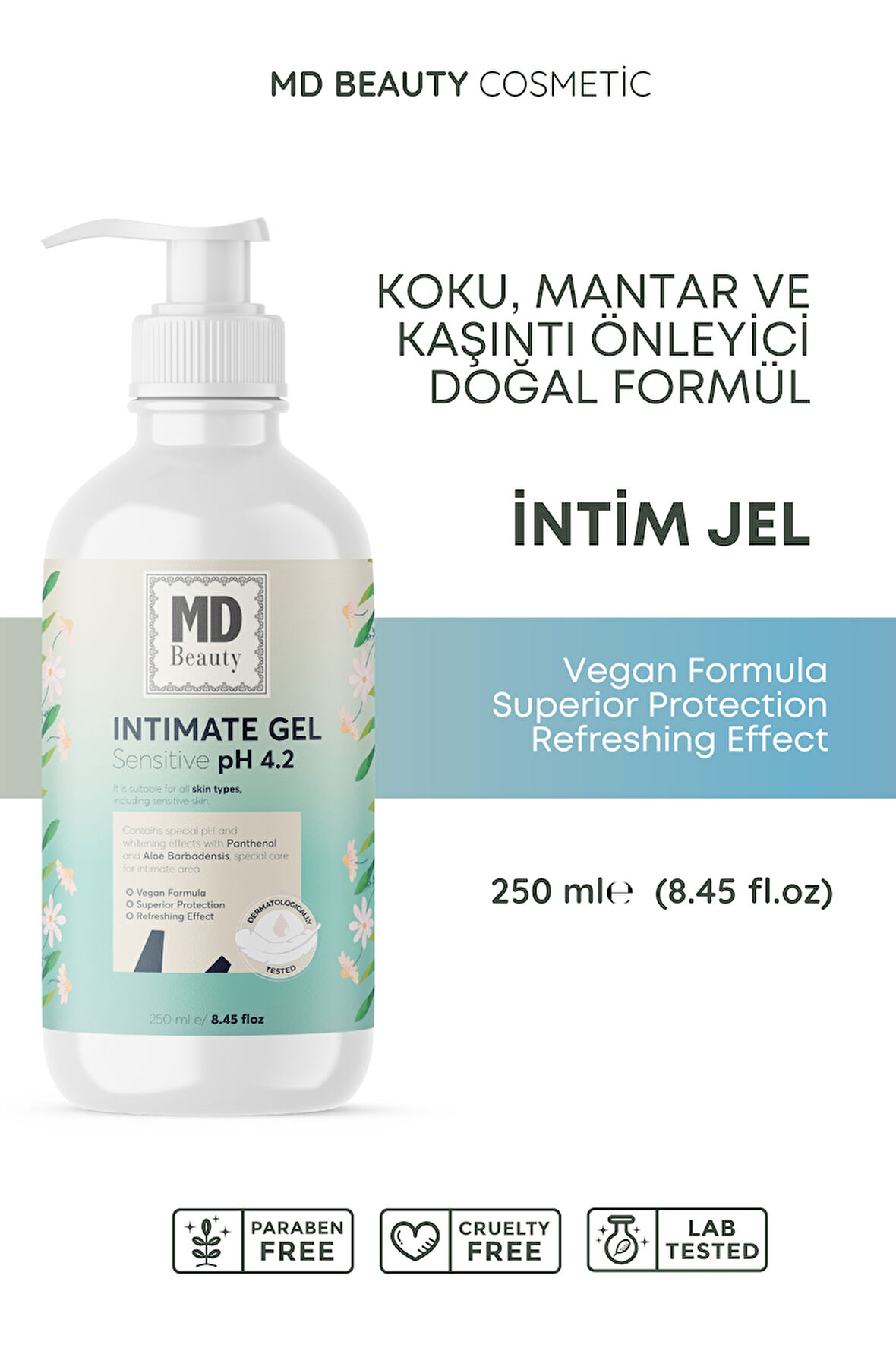 MD Beauty Ph Dengeli,Koku,Mantar,Kaşıntı Önleyici,Akıntı Giderici Genital Bölge Yıkama İntim Jeli