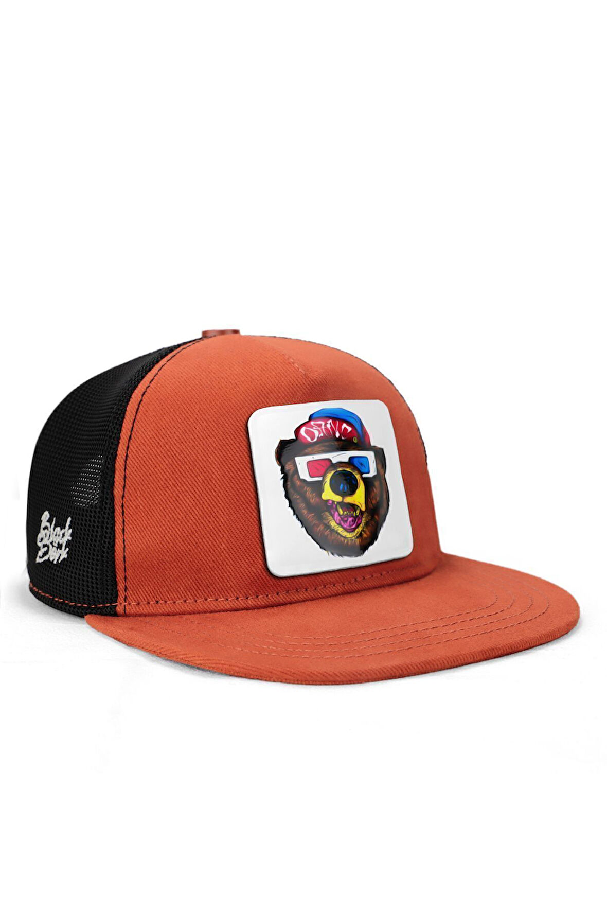  Hip Hop Kids Ayı Logolu Kiremit-Siyah Çocuk Trucker Şapka