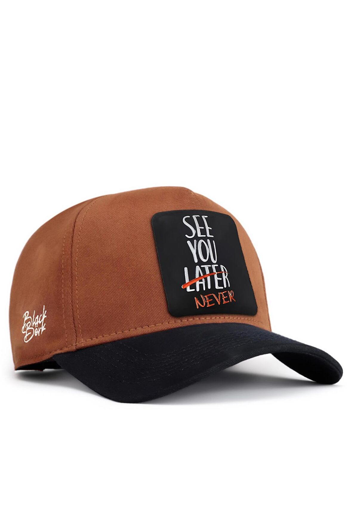 BlackBörk V1 Baseball See You Later Never - 25 Kod Logolu Unisex Camel - Laci Siperli Şapka (Cap)
