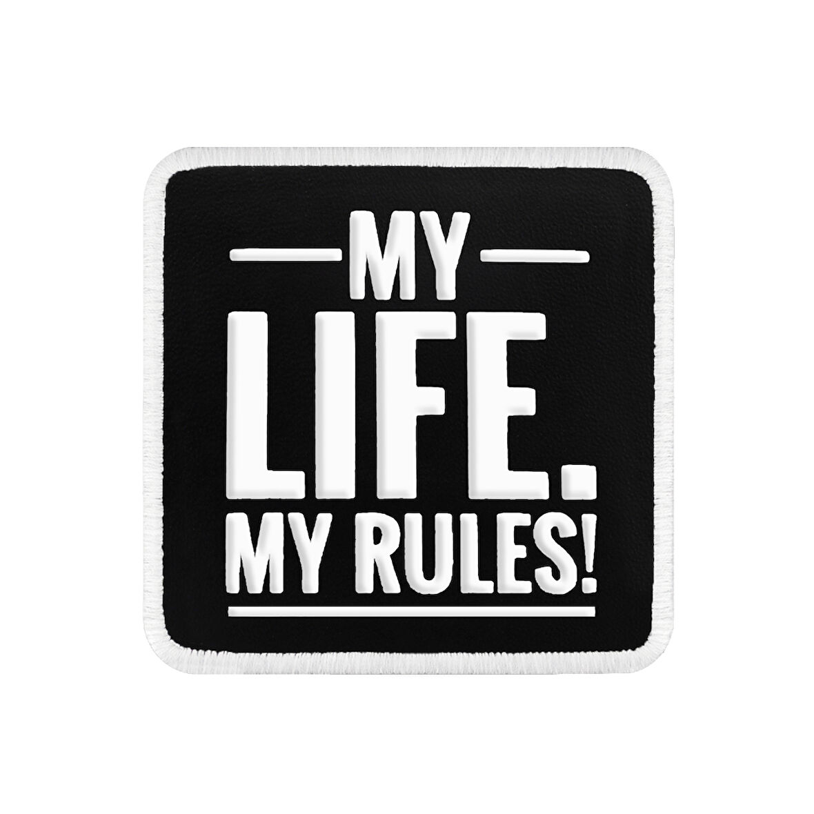 V1 My Life My Rules ! - 1sb Kod Logolu Unisex Siyah-Beyaz Bench (Patch)