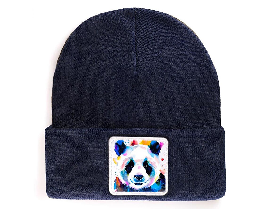BlackBörk V1 Akrilik Panda - 7 Kod Logolu Unisex Lacivert Bere (Beanie)