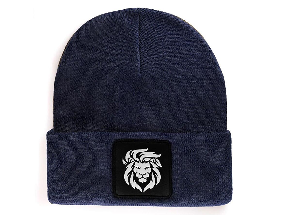 BlackBörk V1 Akrilik Aslan - 9 Kod Logolu Unisex Lacivert Bere (Beanie)