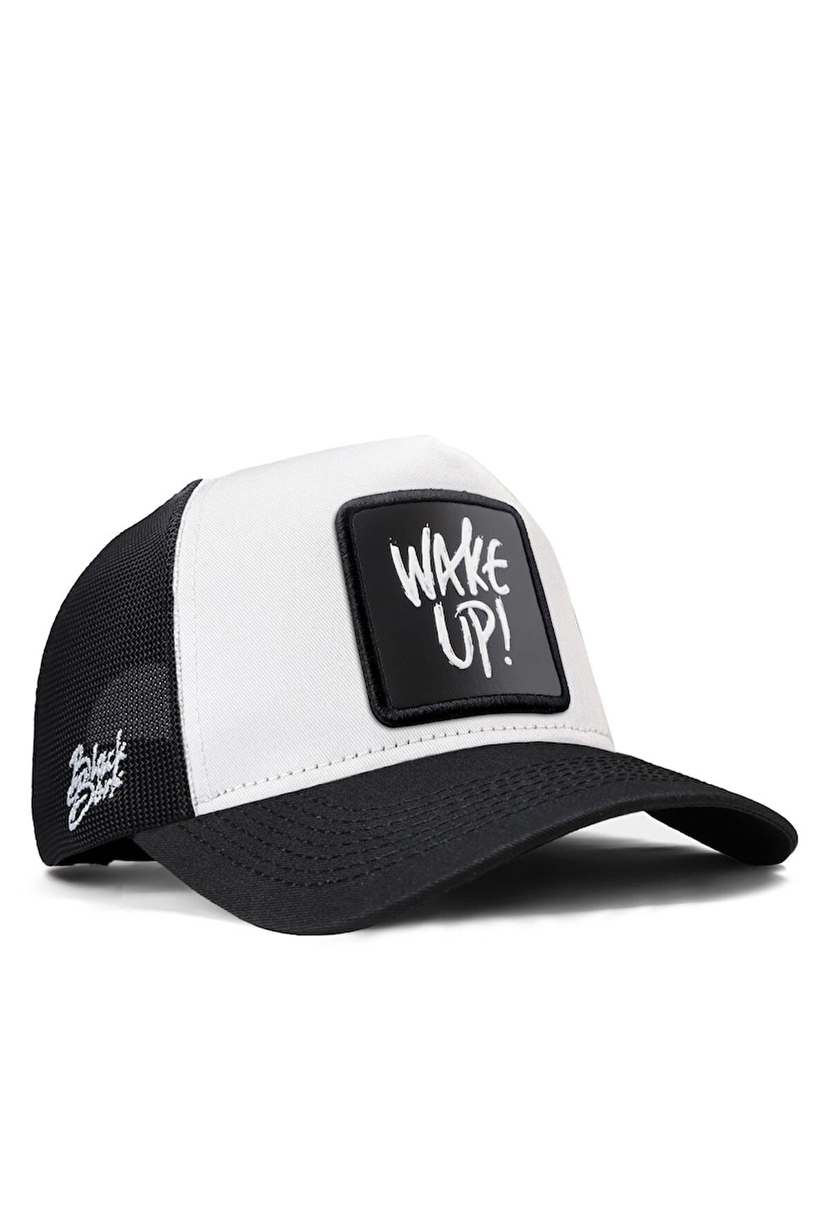  Wake Up Logolu Siyah-Beyaz Trucker Şapka