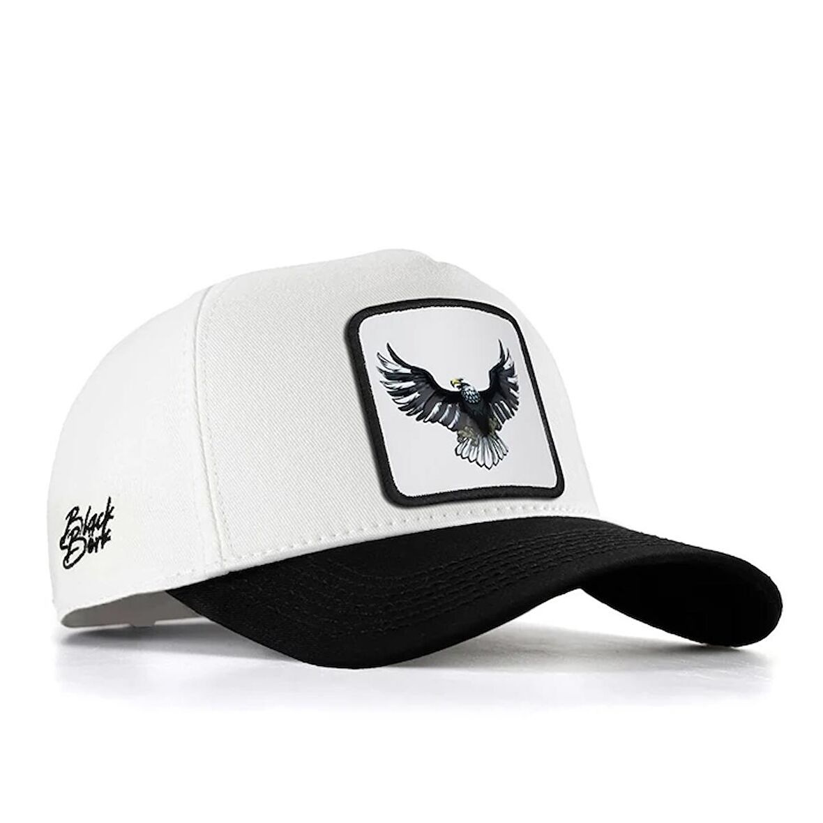 Beyaz-Siyah Siperli Şapka (Cap)