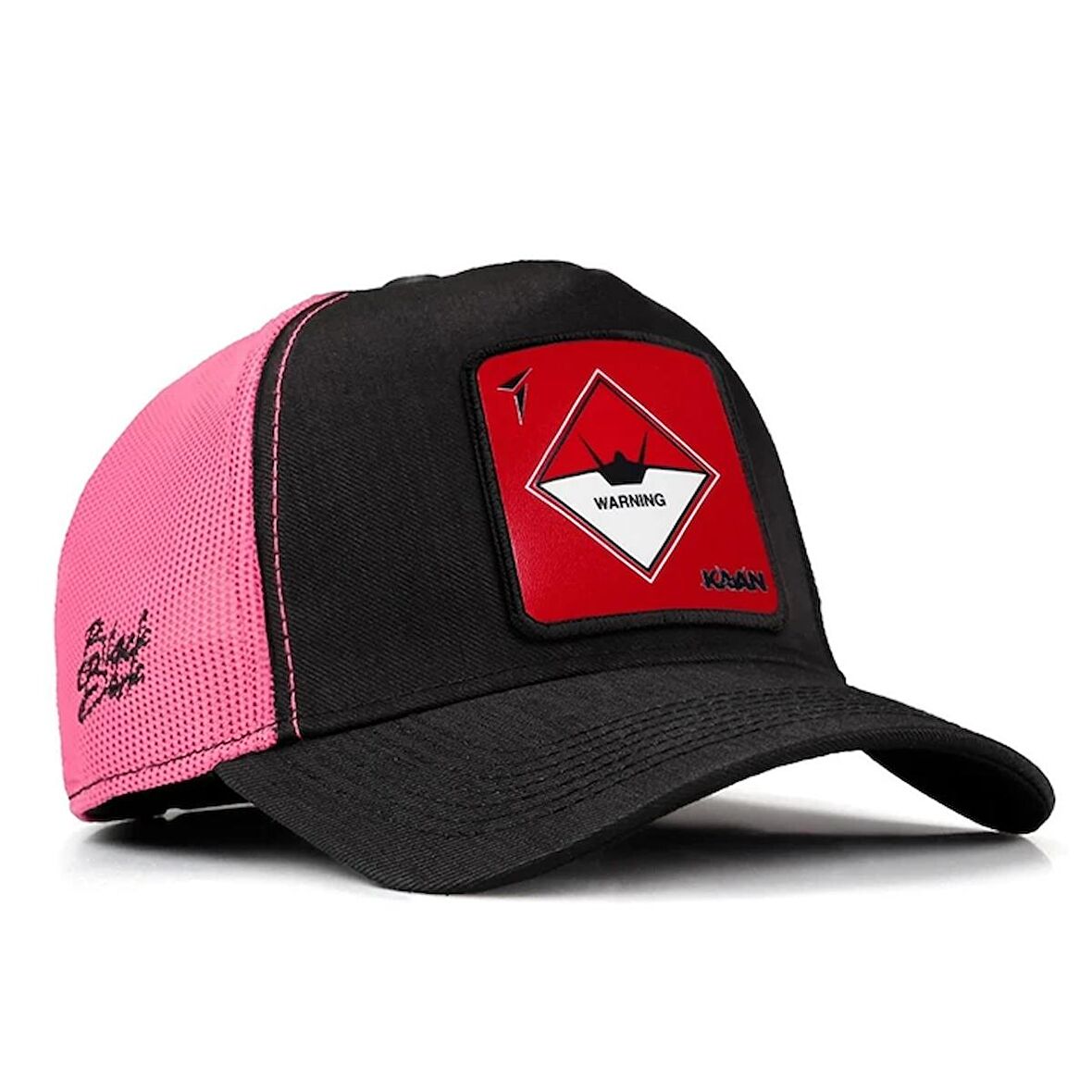 KAAN Lisanslı Siyah-Pembe Cordura Kumaş Şapka