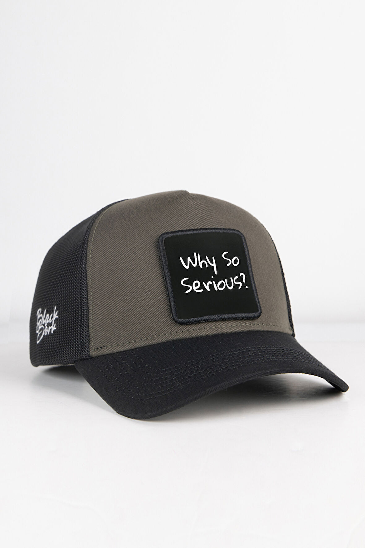 Why So Serious Logolu Siyah-Haki Trucker Şapka