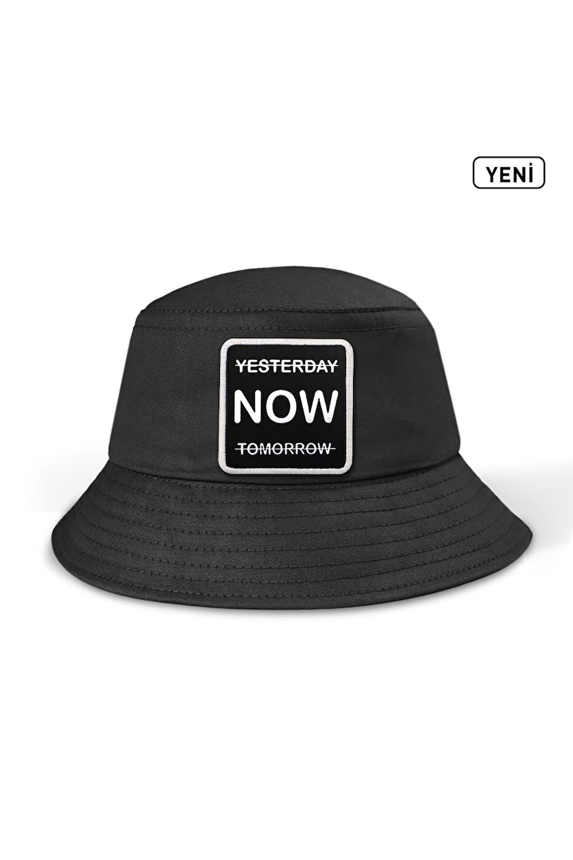 Bucket Yesterday Now Tomorrow Logolu Siyah Şapka