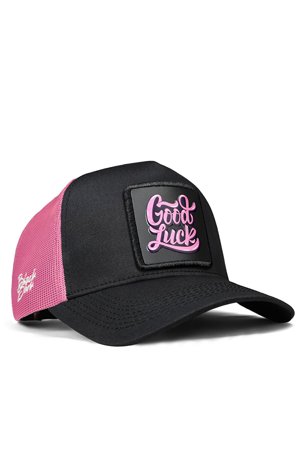  Good Luck Logolu Siyah-Pembe Trucker Şapka