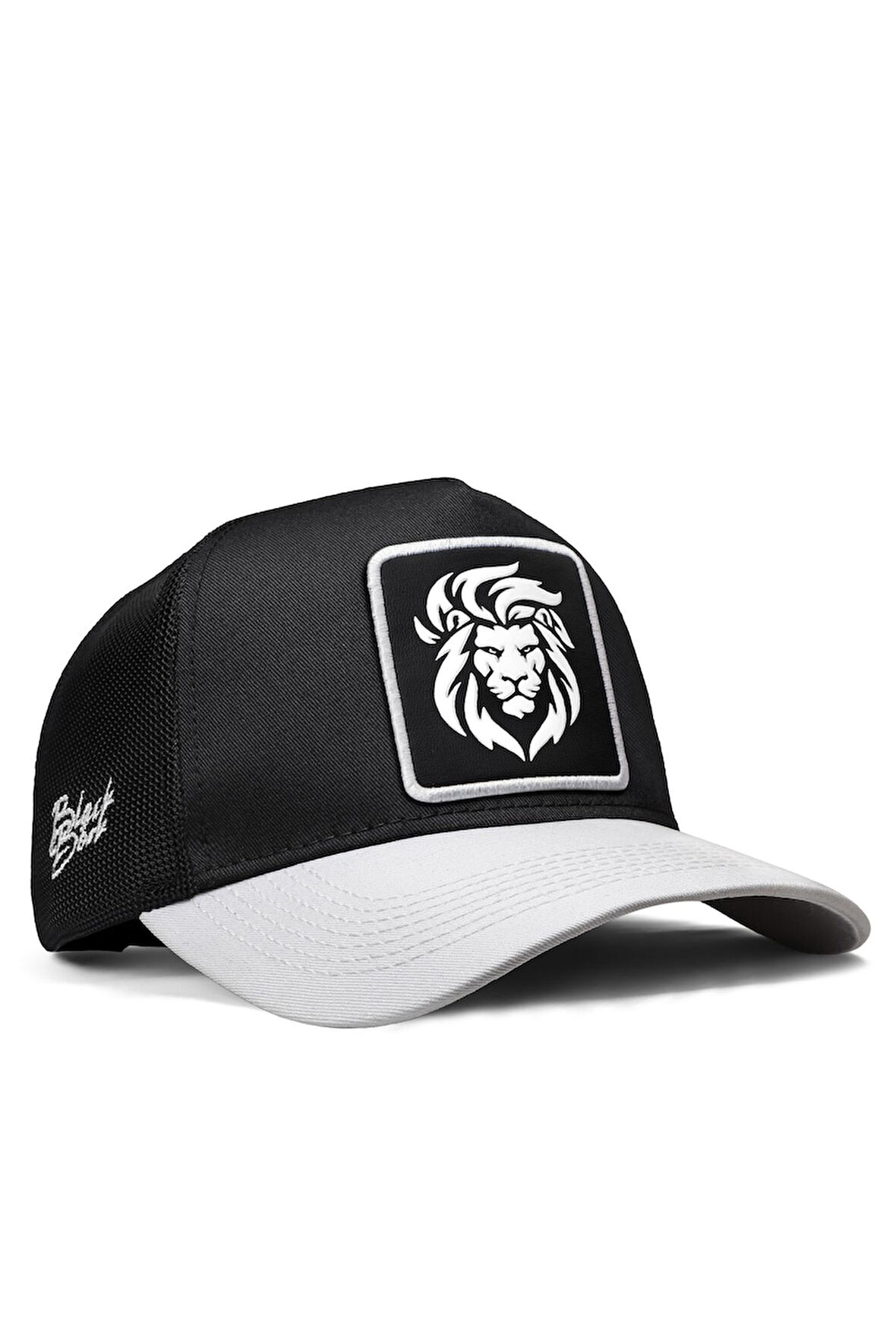  Aslan Logolu Beyaz-Siyah Trucker Şapka