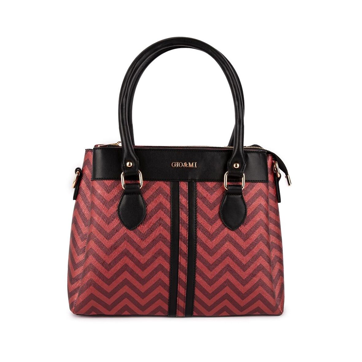 Elvin El ve Omuz Çantası Bordo Zikzak