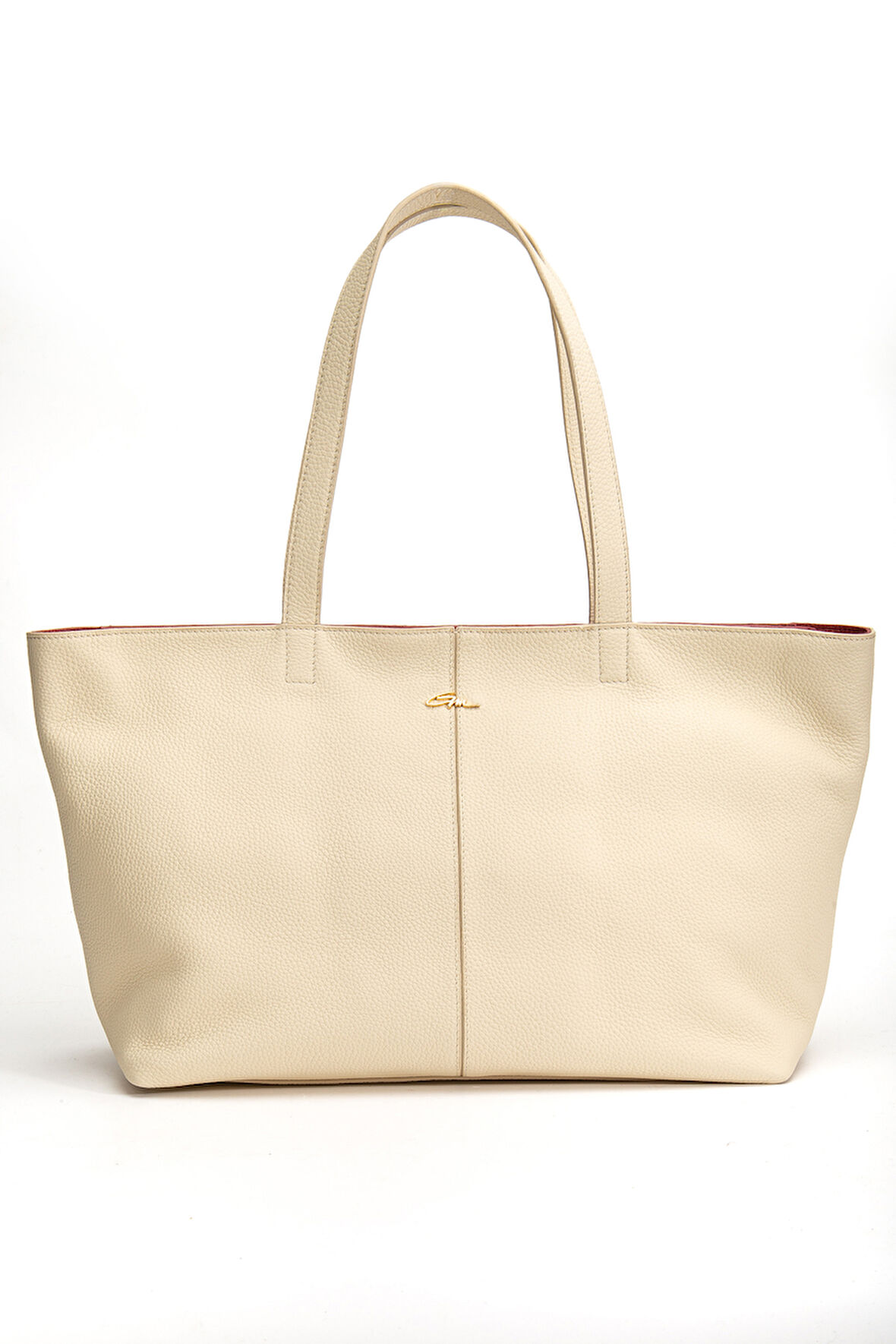 Vera Omuz Çantası Hakiki Deri Krem