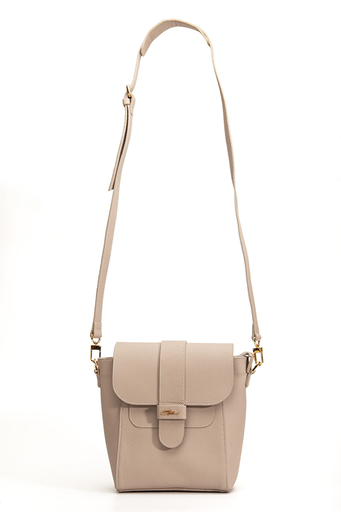Tegan Hakiki Deri Kadın Omuz Ve Çapraz Çanta Bej