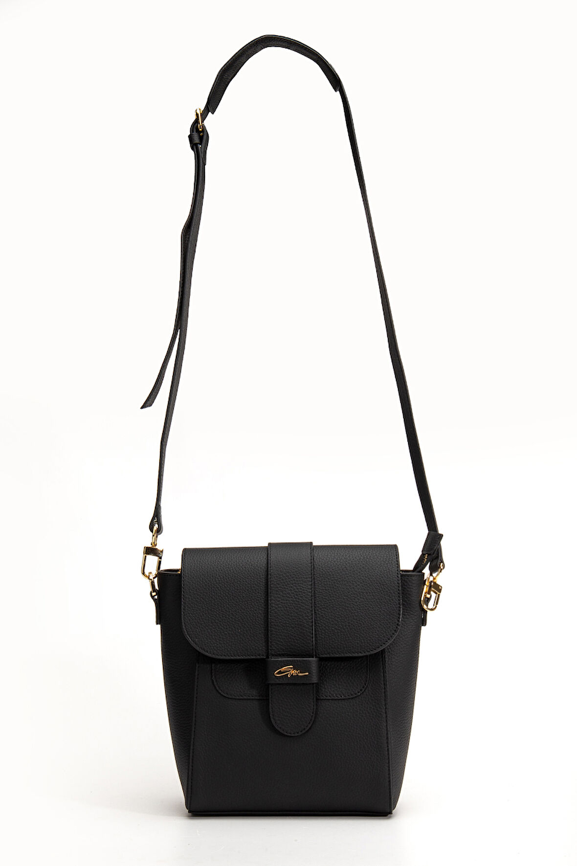 Tegan Hakiki Deri Kadın Omuz Ve Çapraz Çanta Siyah