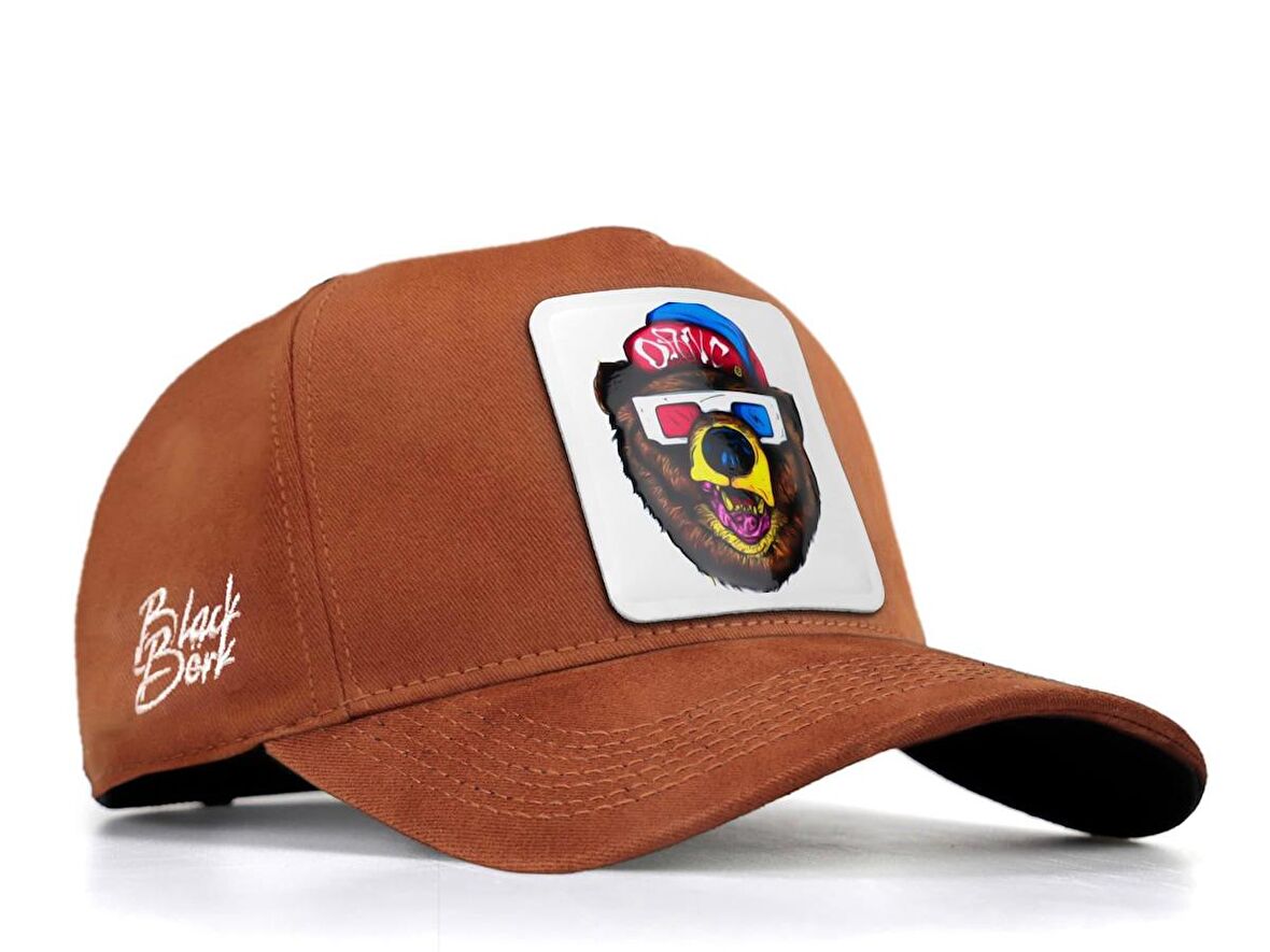 BlackBörk V1 Baseball Ayı - 2 Kod Logolu Unisex Camel Şapka (Cap)