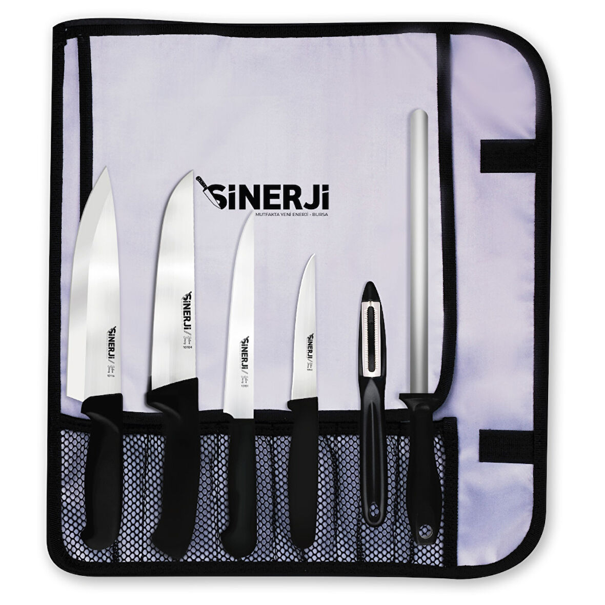 Silver Gastronomi Rulo Çantalı Bıçak Seti 6+1