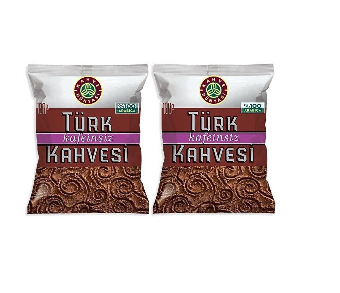 Kahve Dünyası Sade Öğütülmüş Kafeinsiz Türk Kahvesi 2x100 gr 