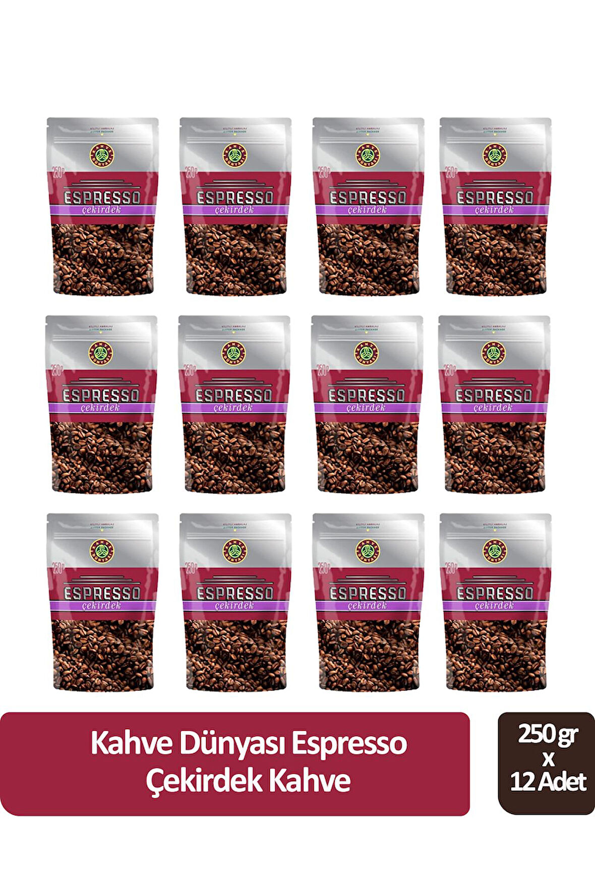Kahve Dünyası Espresso Çekirdek Kahve 250 gr x 12 Adet