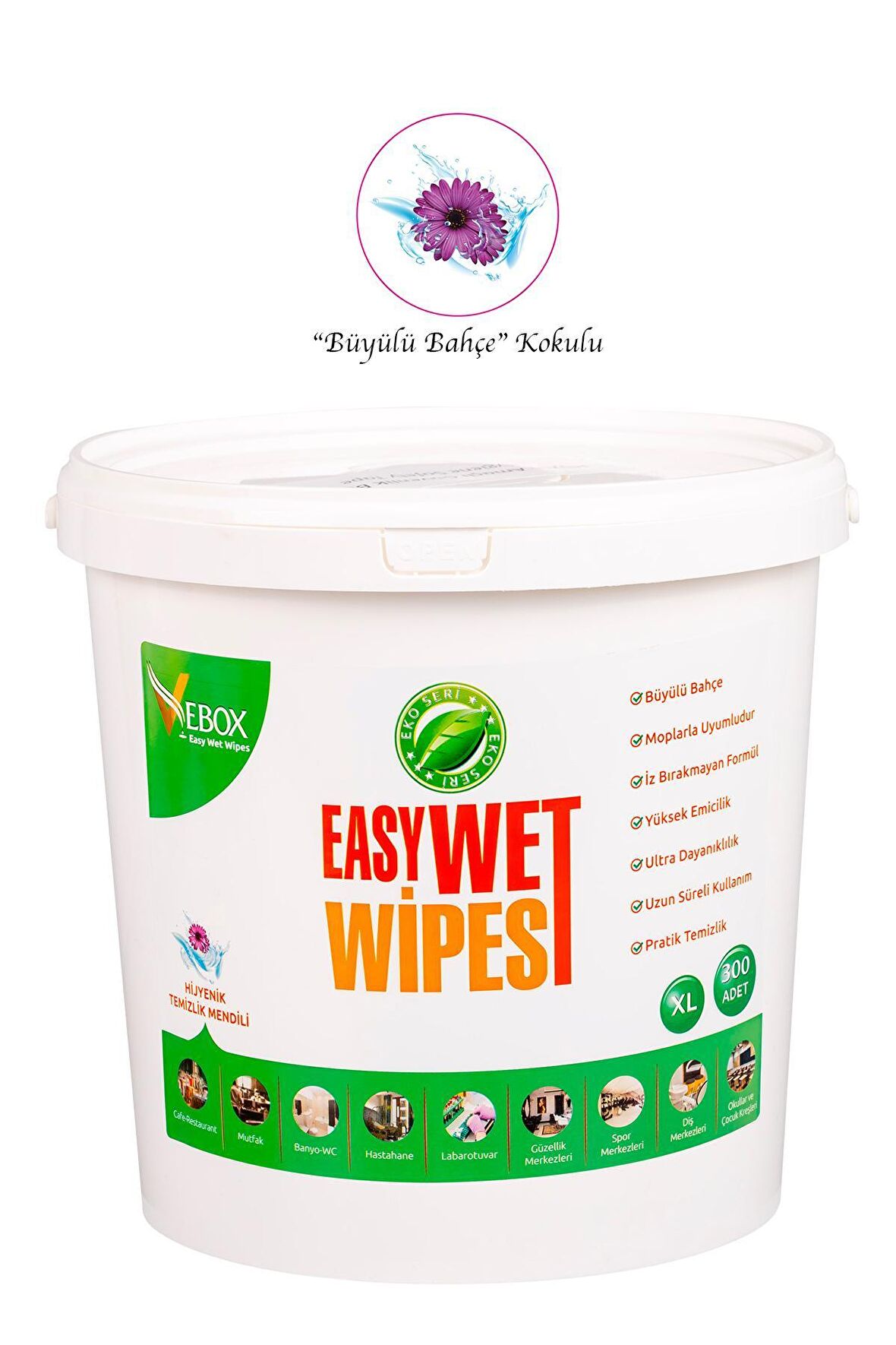 Vebox Easy Wet Wipes Kova Islak Mendil Büyülü Bahçe Kokulu Eko 300'lü