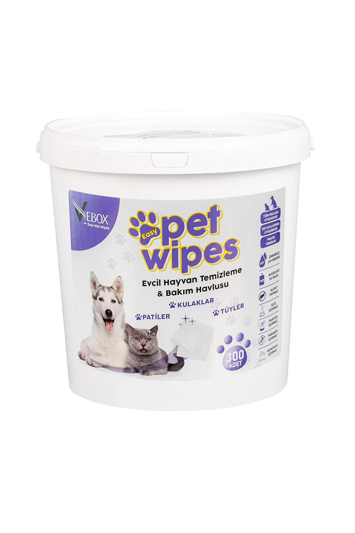 Vebox Easy Pet Wipes Islak Kova Mendil 300 Adet