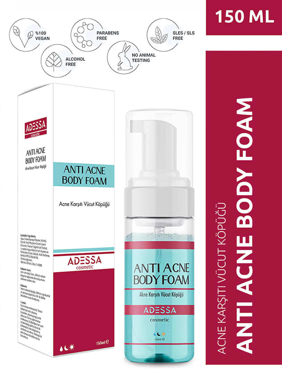 Adessa Anti Acne Body Foam - Akne Karşıtı Vücut Köpüğü 150 ml