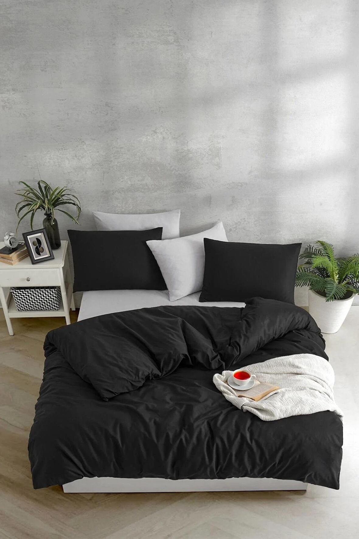 Tabu Home İpliği Boyalı Siyah Çift Kişilik Nevresim Seti