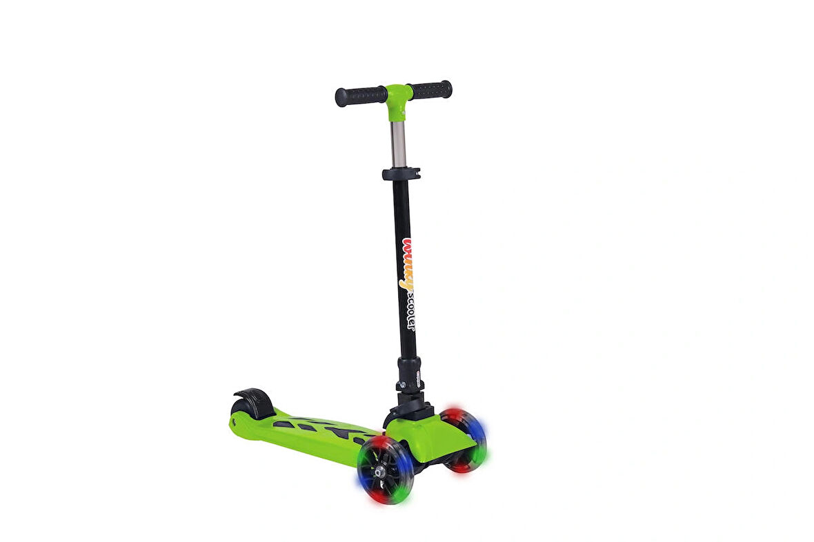 Winky Katlanabilir Scooter 3 Tekerli Mavi Işıklı Yeşil 5+Yaş