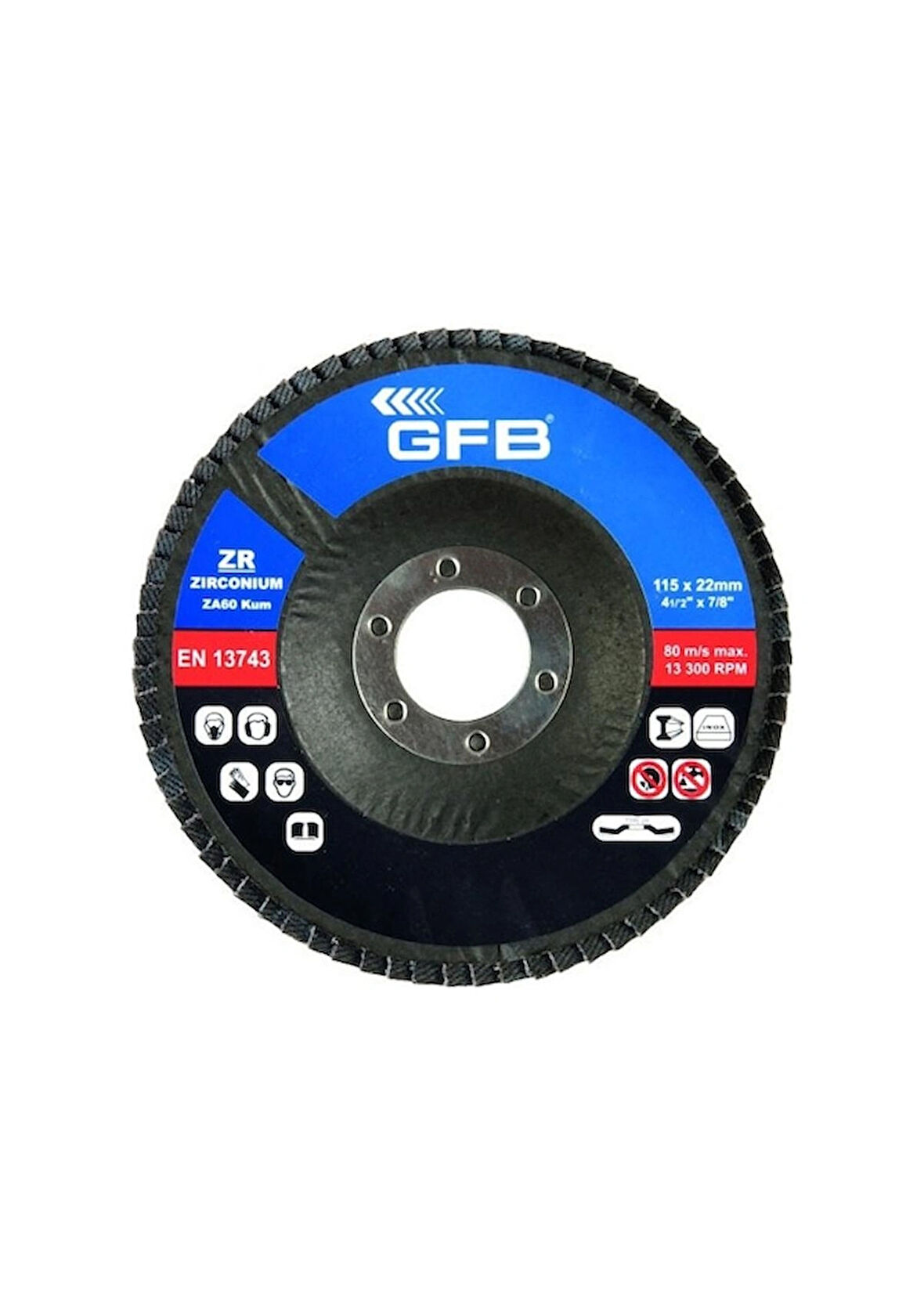 Gfb 2323 Zirkonyum Flap Disk Zımpara 115 x 80 mm - 10 Adet