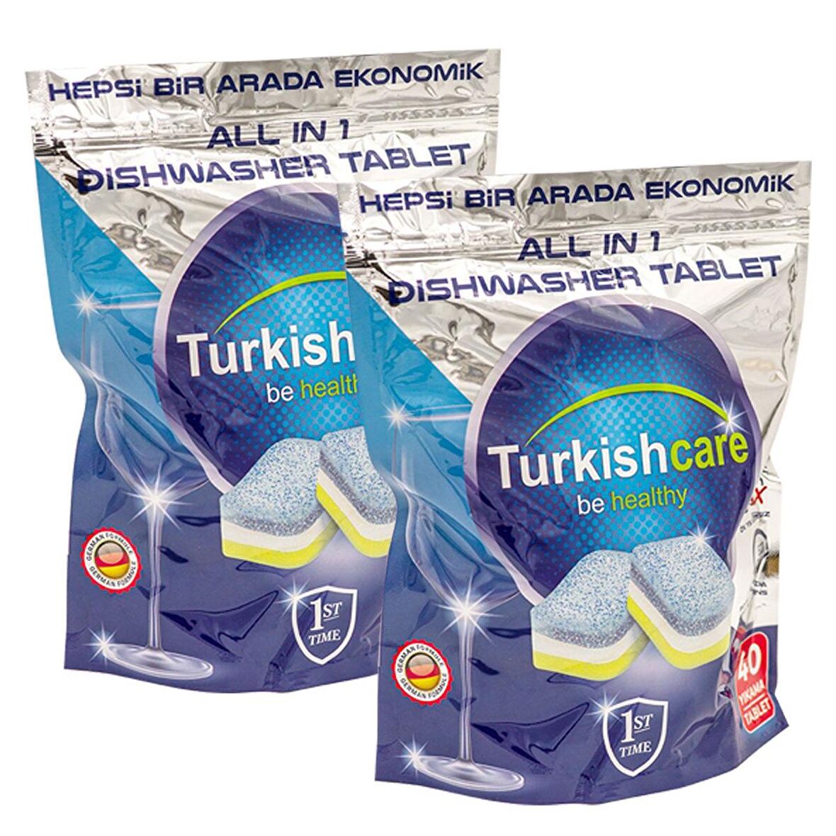 2Lİ Premium Hepsi Bir Arada Ekonomik Bulaşık Deterjanı 40 Tablet