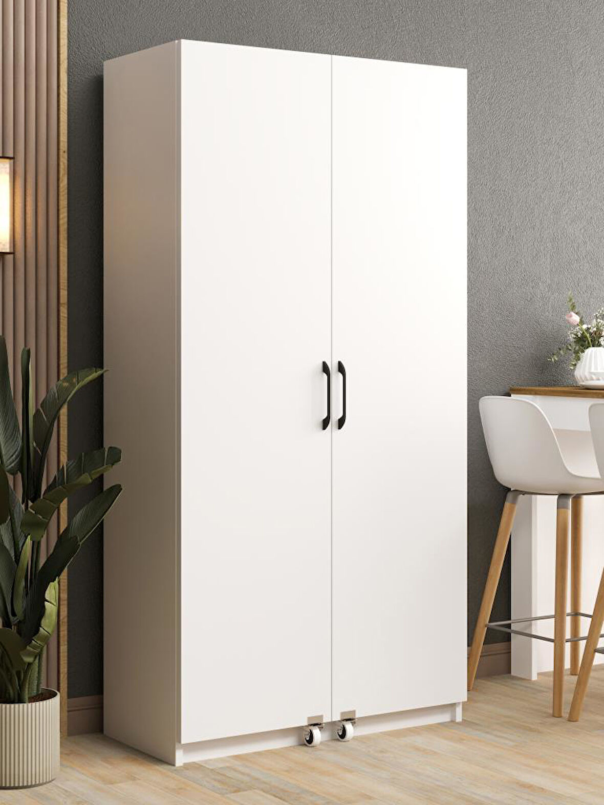 Kuzeylife Novensa Çok Amaçlı Erzak-Kiler Dolabı İki Kapaklı Beyaz