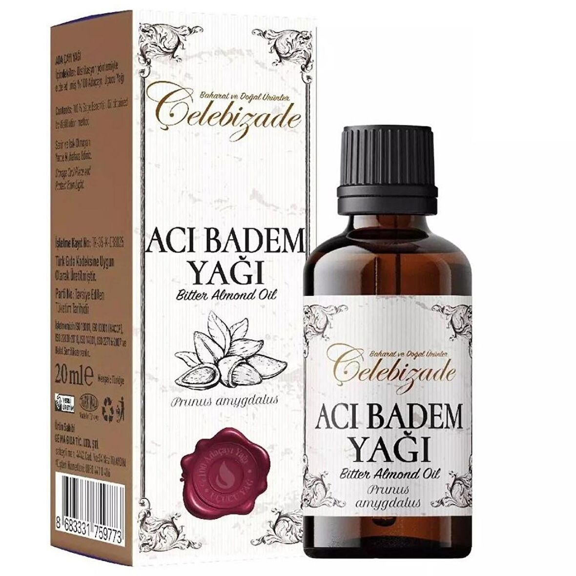 %100 Acı Badem Yağı 20 ml