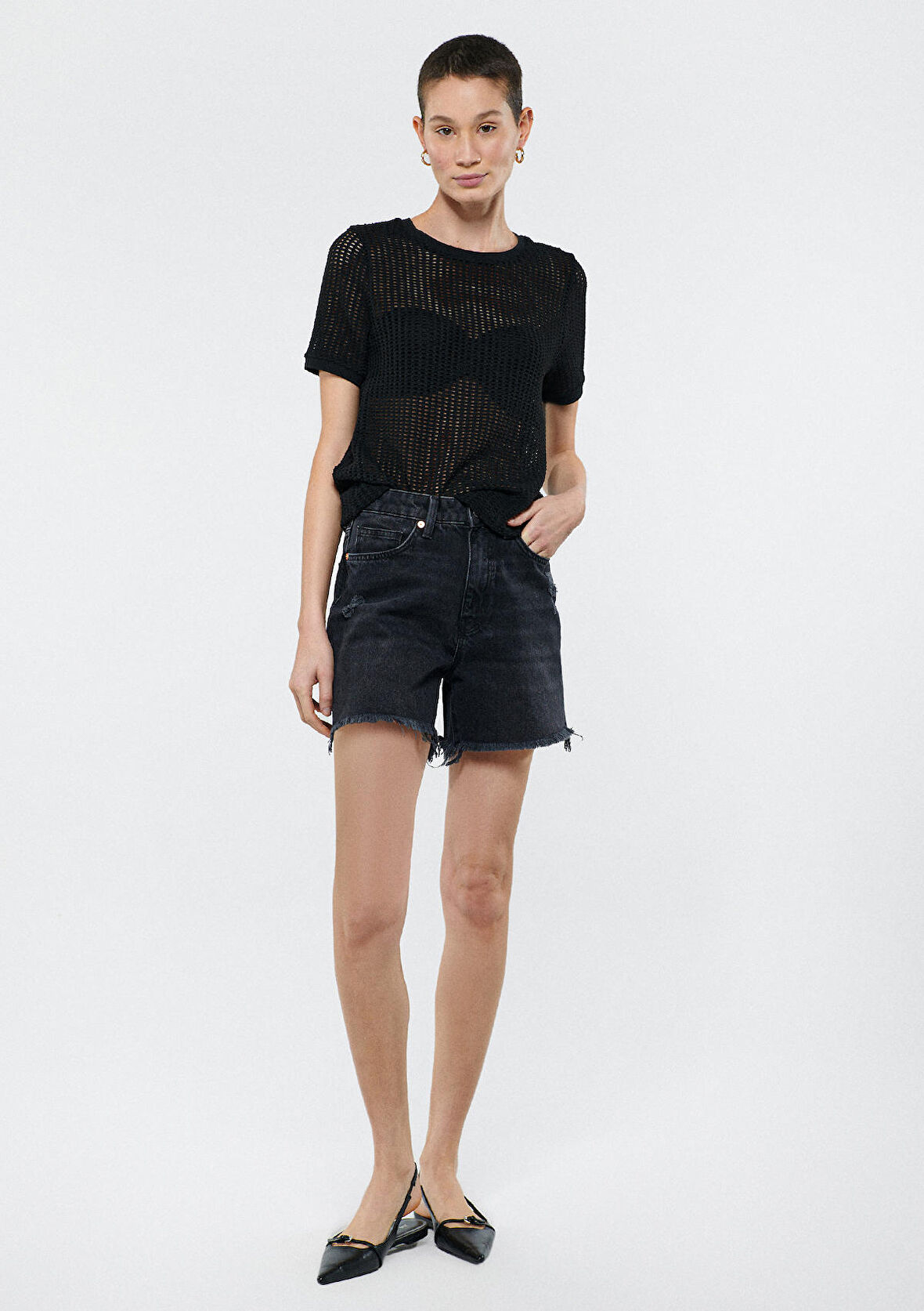 Mavi Millie 90S Antrasit Jean Şort 1458981230