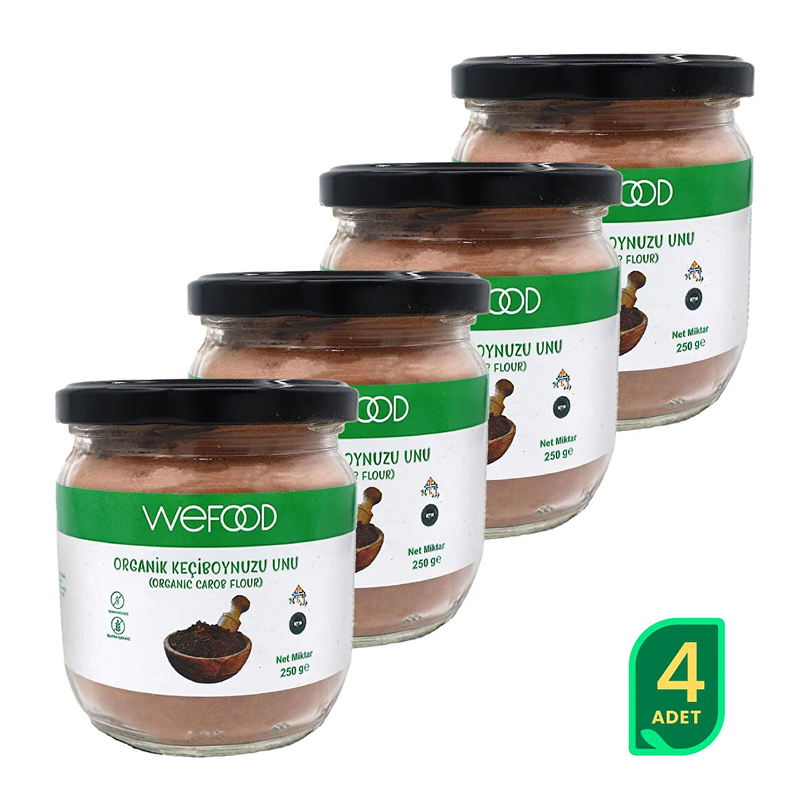 Wefood Organik Glutensiz Keçiboynuzu Unu 250 gr 4'lü