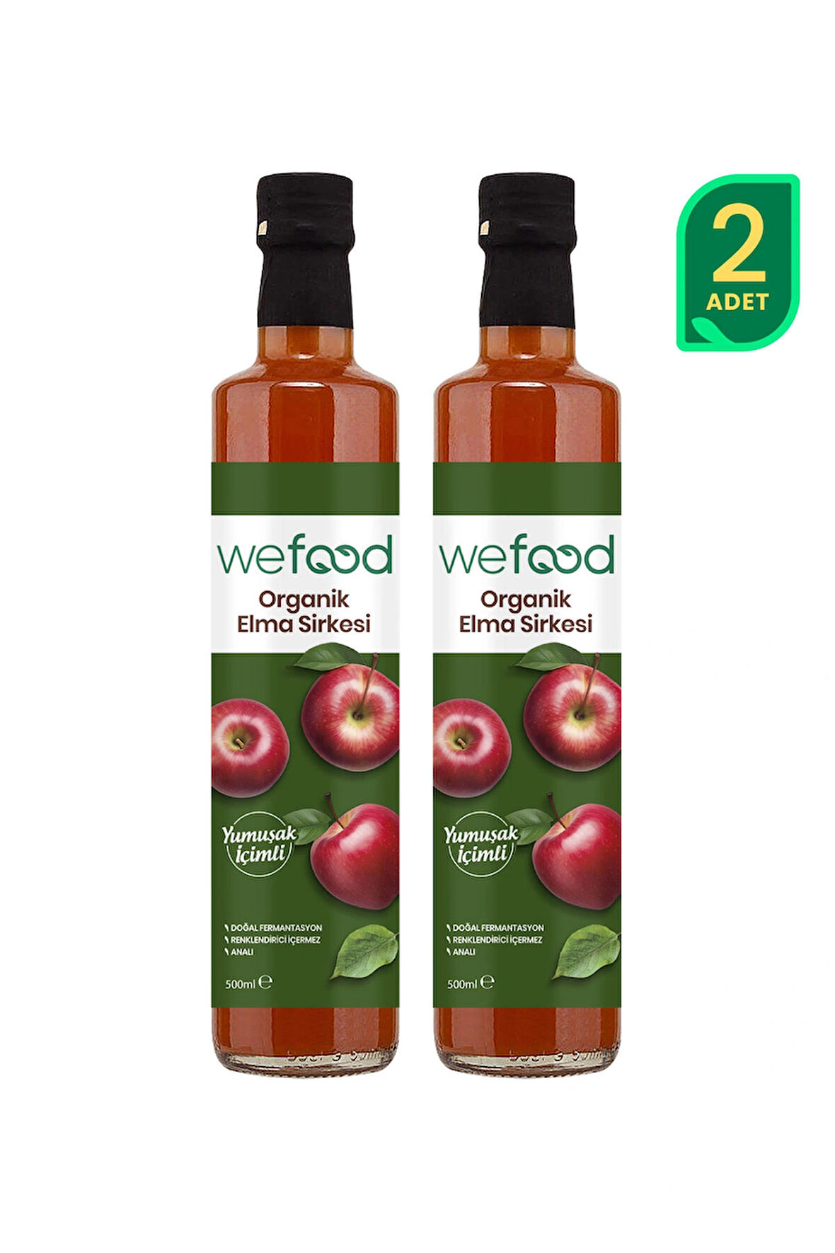 Wefood Organik Elma Sirkesi 500 ml 2'li