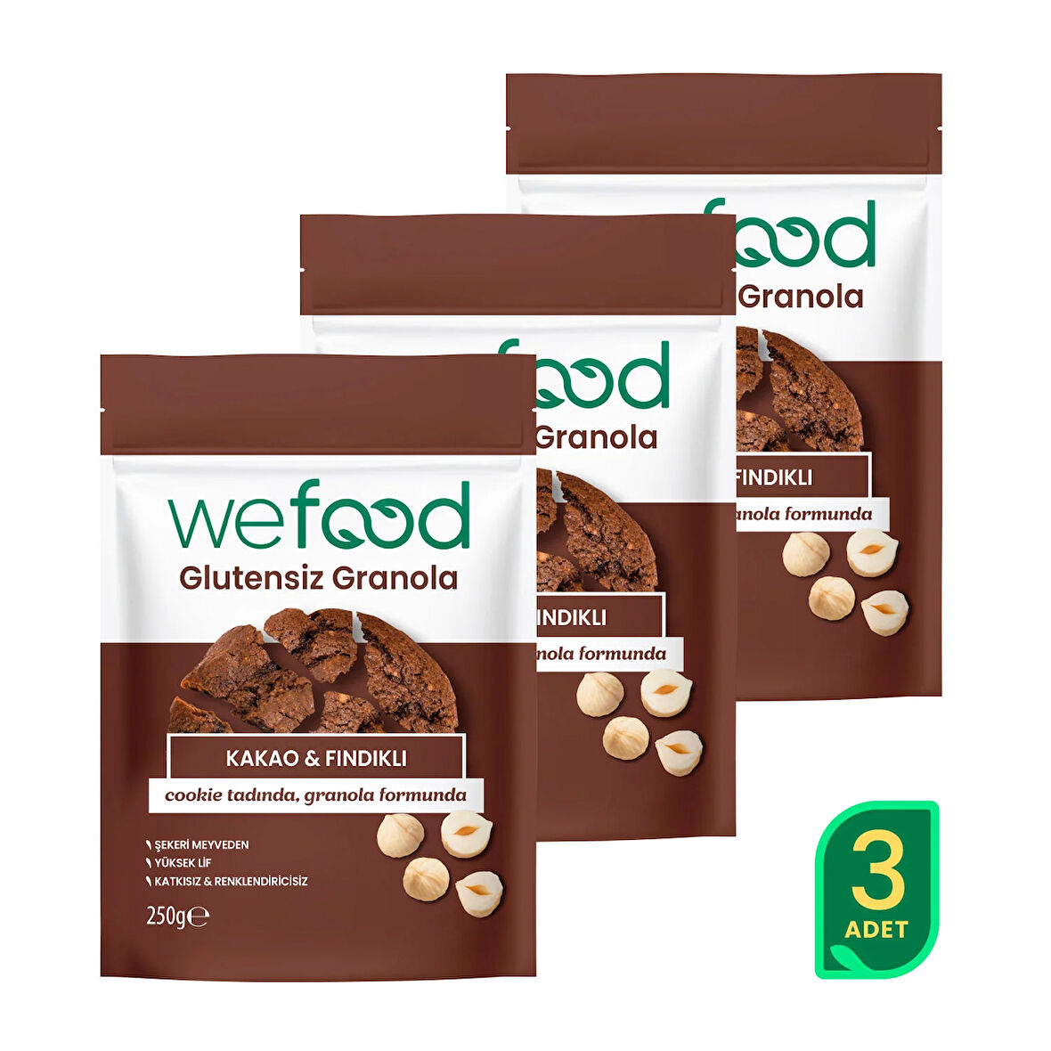 Glutensiz Granola Kakao & Fındıklı 250 gr 3'lü