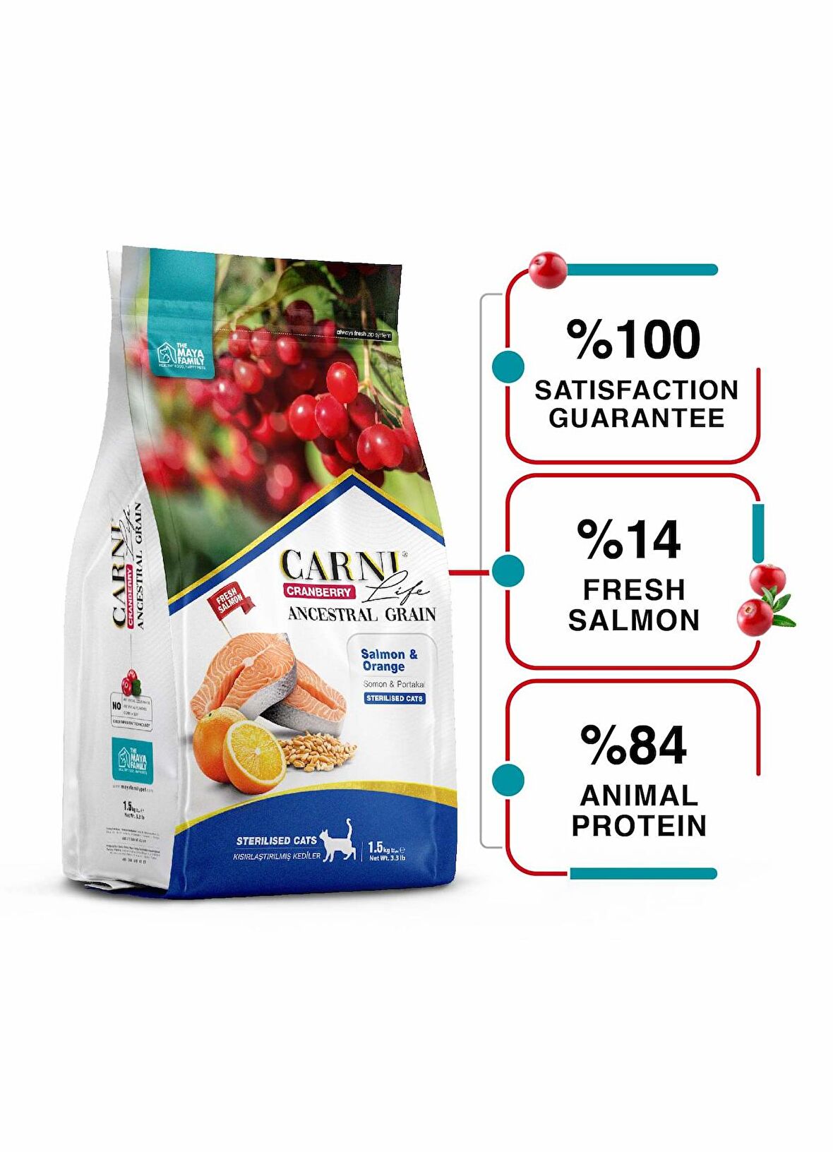 Carni Life Cranberry ANCESTRAL GRAIN SALMON & ORANGE STERILISED 5 KG