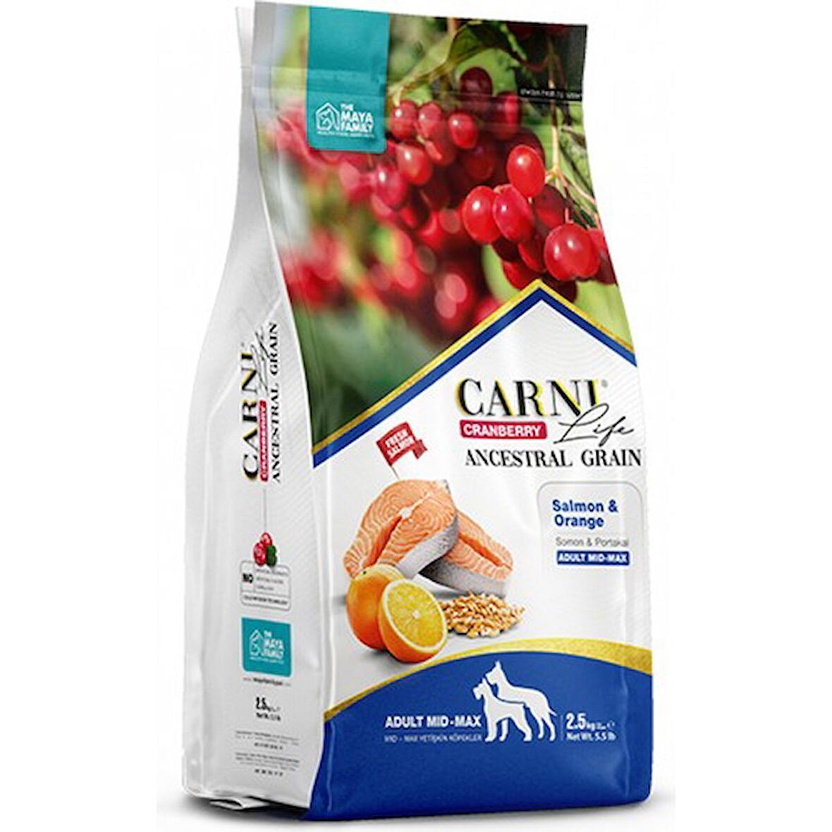 Carni Dog Adult Somon/Portakallı Med/Max Irk Köpek Maması  2.5 KG