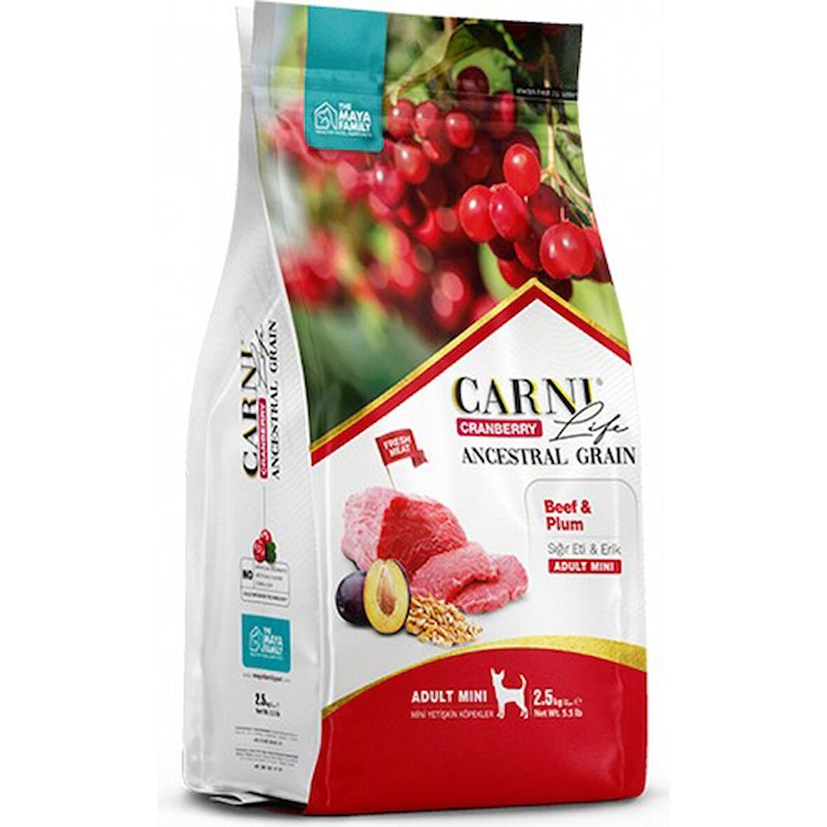 Carni Dog Adult Mini Sıgır/Erikli Köpek Maması 2.5 KG