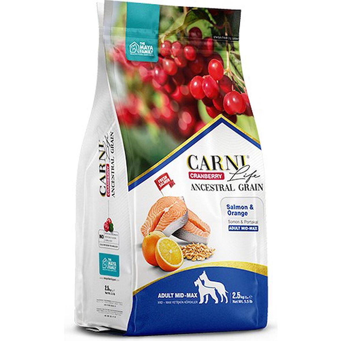 Carni Life Düşük Tahıllı Salmon&Orange Adult Dog Med&Max 12 kg