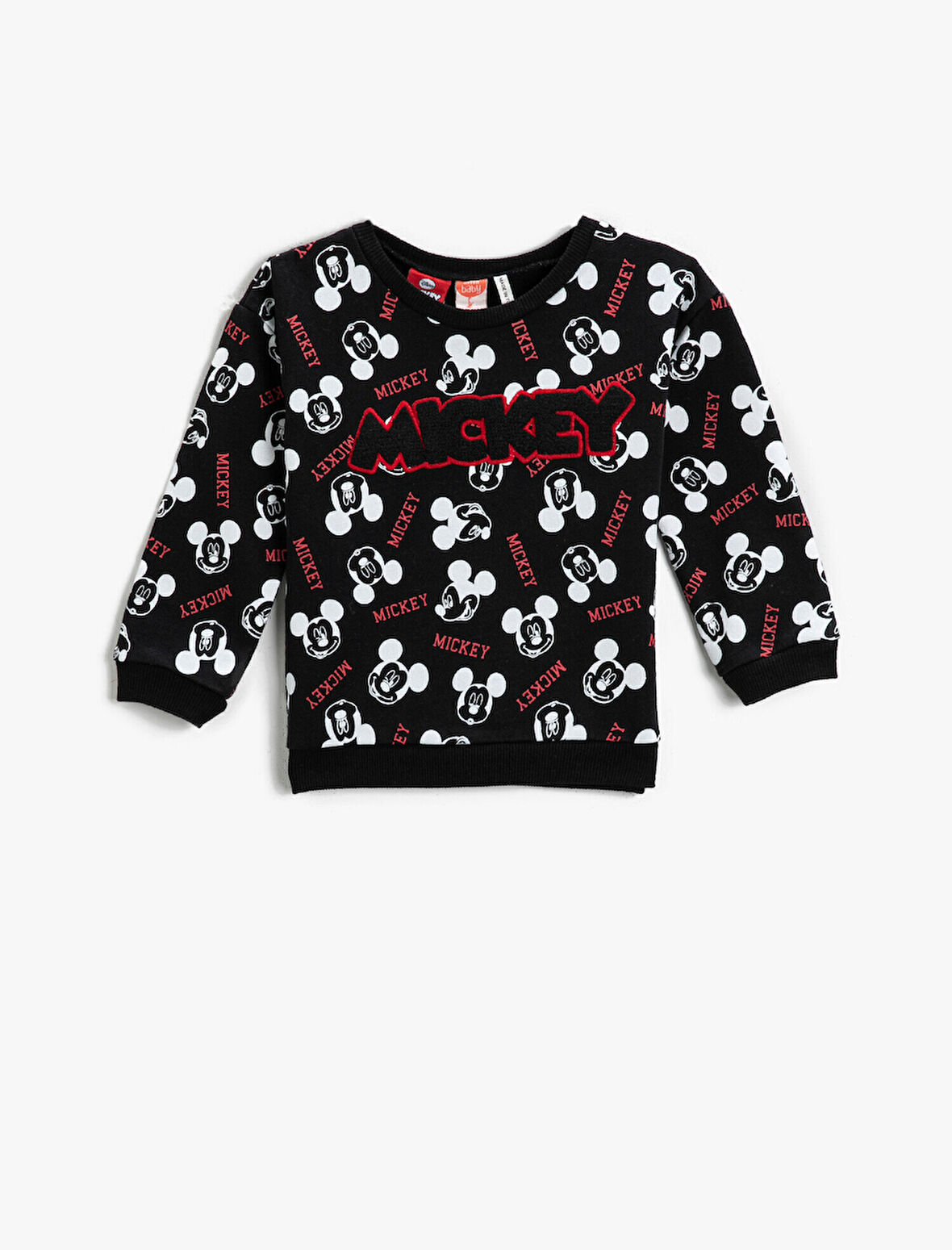 Mickey Mouse Baskılı Sweatshirt Bisiklet Yaka Lisanslı Pamuklu