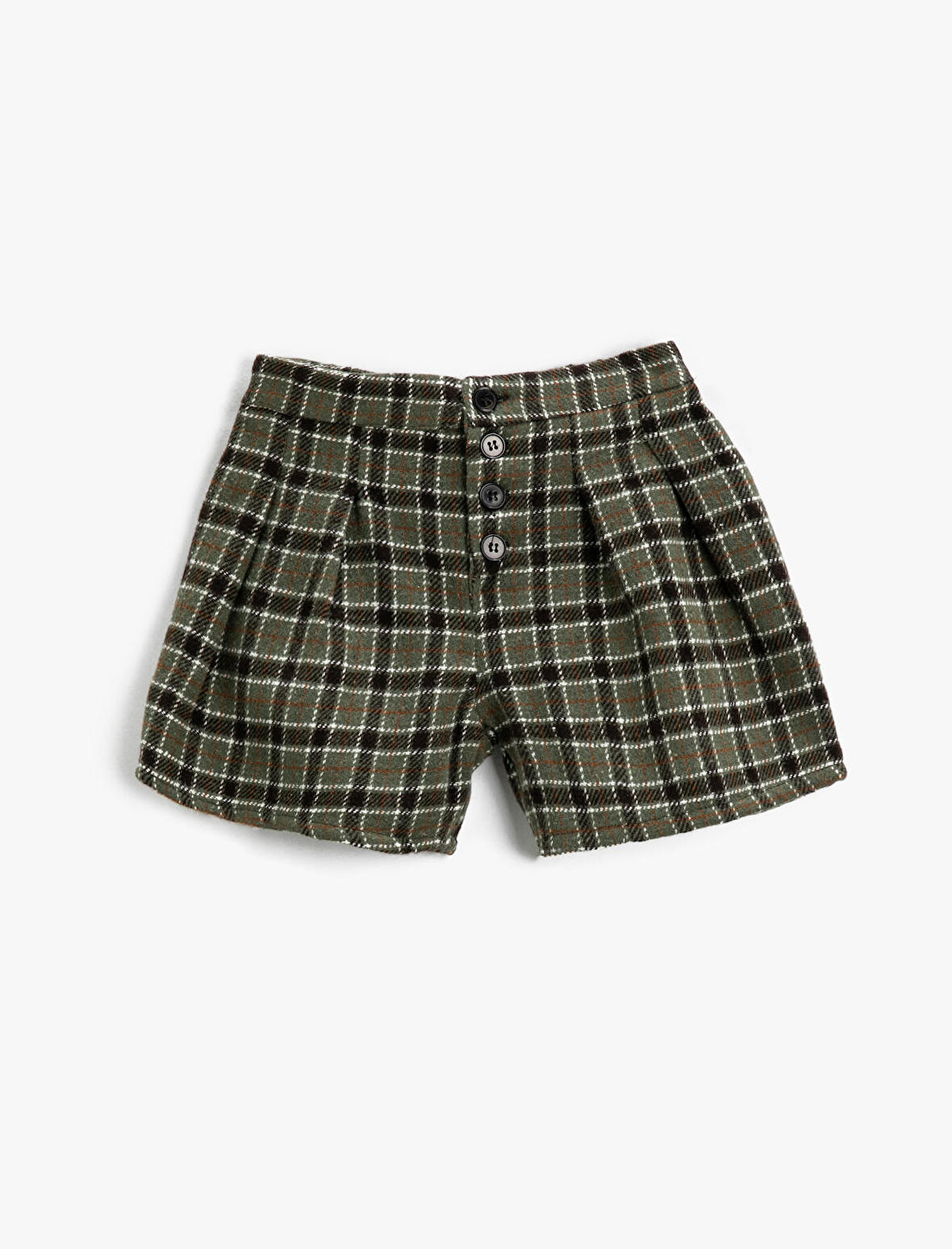 Yün Karşımlı Düğmeli Şort