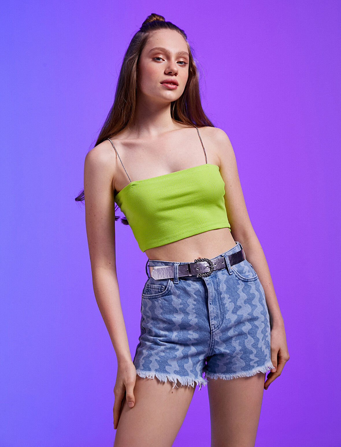 İnce Askılı Crop Büstiyer