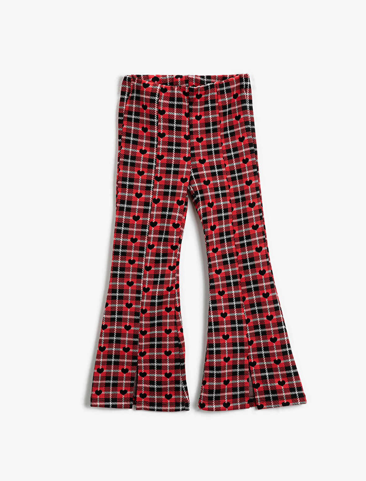 İspanyol Paça Pantolon Kalp Desenli