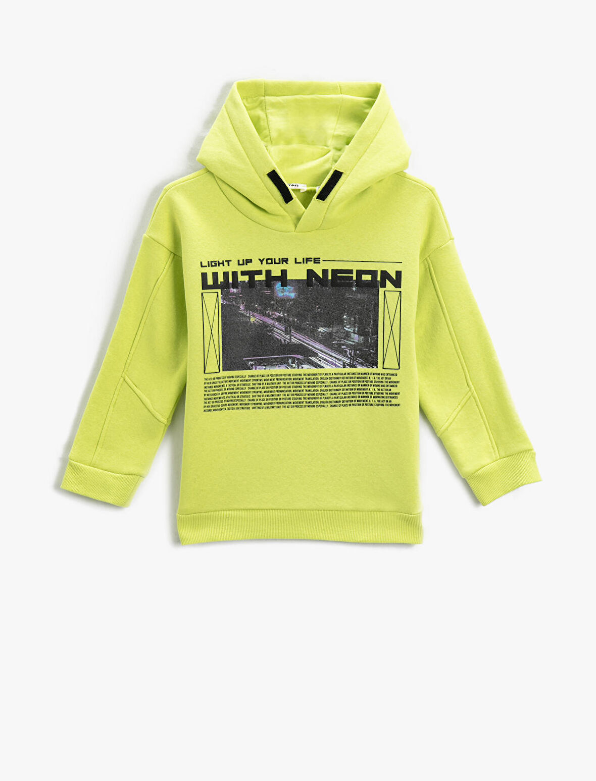 Kapşonlu Sweatshirt Slogan Temalı Baskılı Uzun Kollu