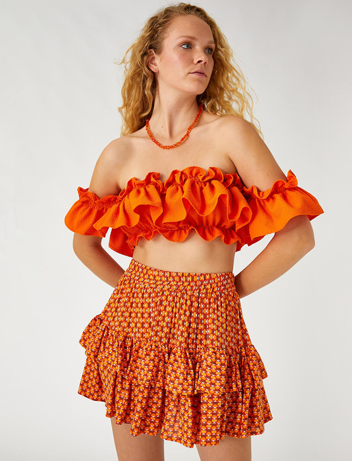 Mini Katlı Etek Beli Lastikli