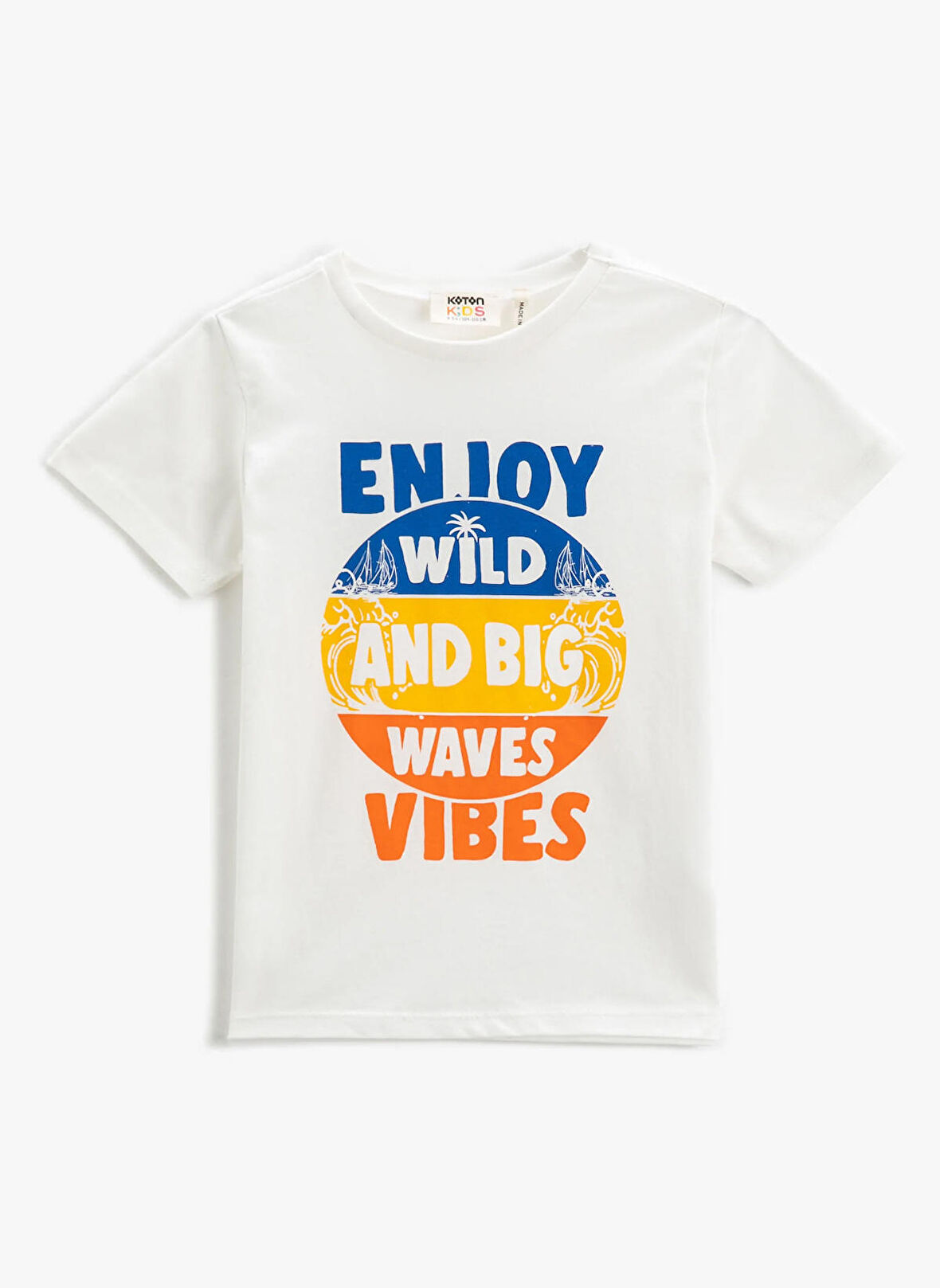 Koton Baskılı Kırık Beyaz Erkek Çocuk T-Shirt 3SKB10046TK
