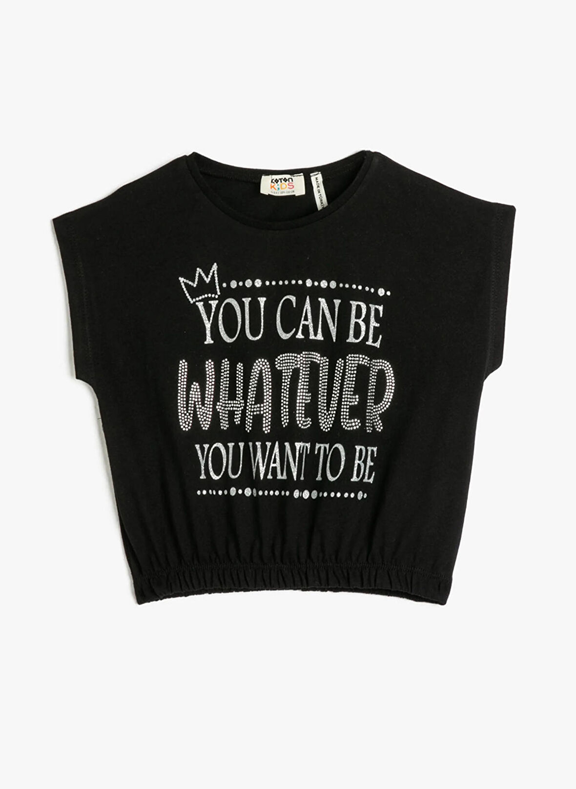 Koton Baskılı Siyah Kız Çocuk T-Shirt 3SKG10063AK